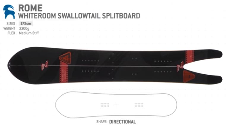 Rome Whiteroom Swallowtail Splitboard